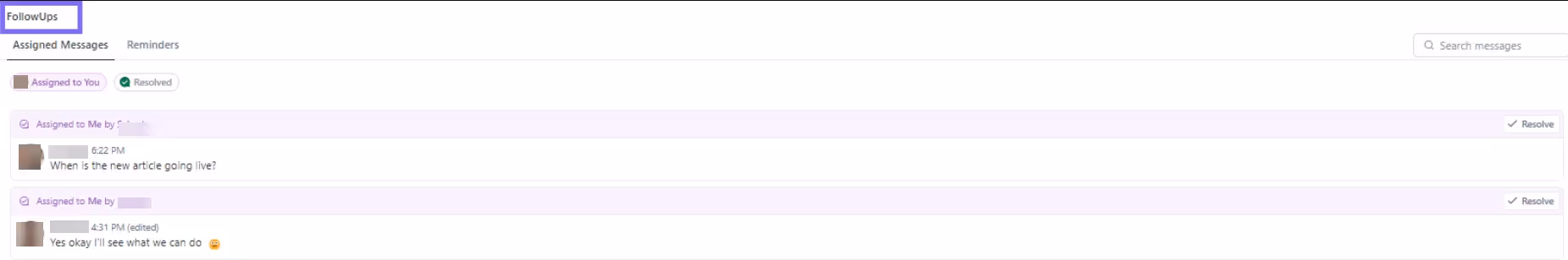 FollowUps in Chat